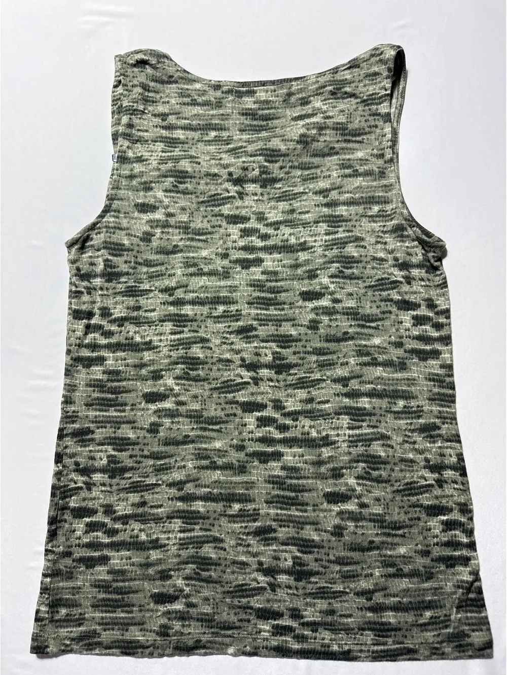 Michael Kors Medium Green Patterned Sleeveless Top with Logo